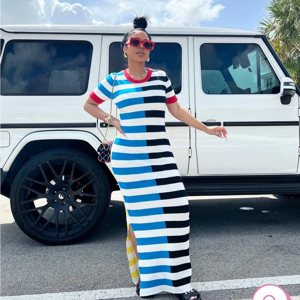 Striped Multicolor Maxi Dress - Picture 2 of 2